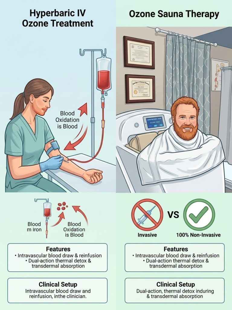Hyperbaric IV Ozone vs Ozone Sauna Therapy